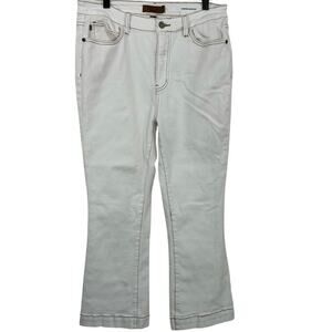 Judy Blue Cropped Bootcut High Rise Denim Jeans Cream Preppy Casual Size 31